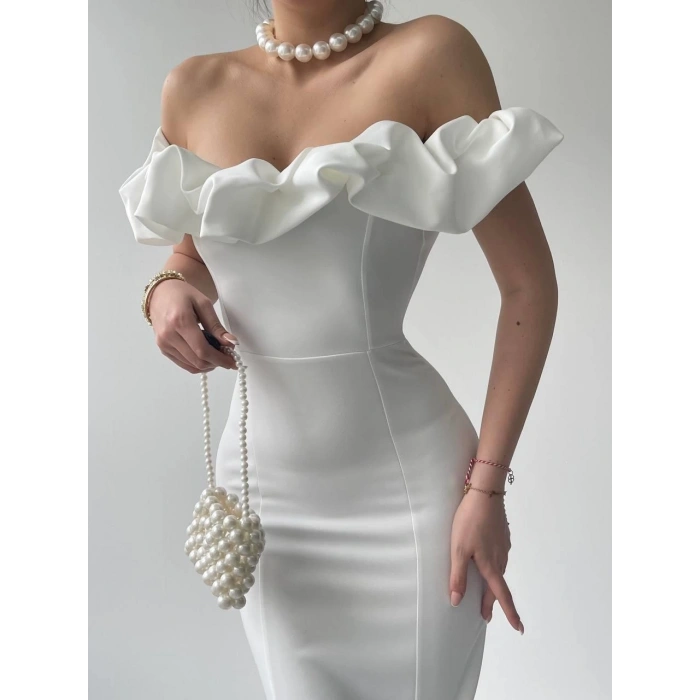 Popi Madonna Yaka Kalem Elbise