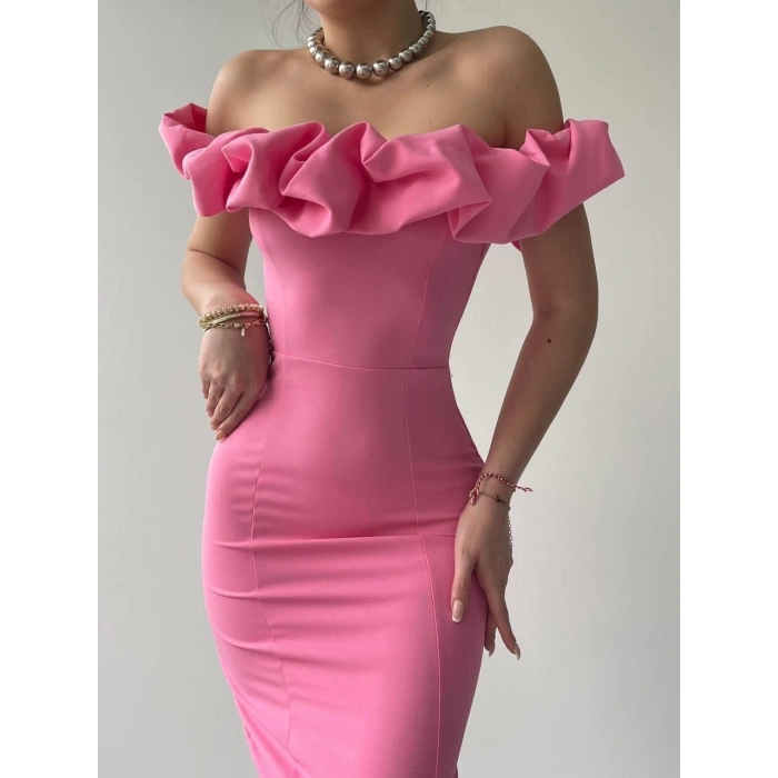 Popi Madonna Yaka Kalem Elbise