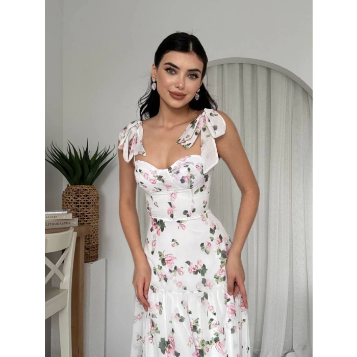 Poses Omuz Bağlamalı Elbise