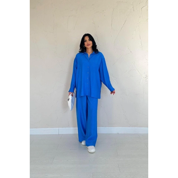 Saks Alice Gömlek Ve Bol Kesim Pantolon Takım