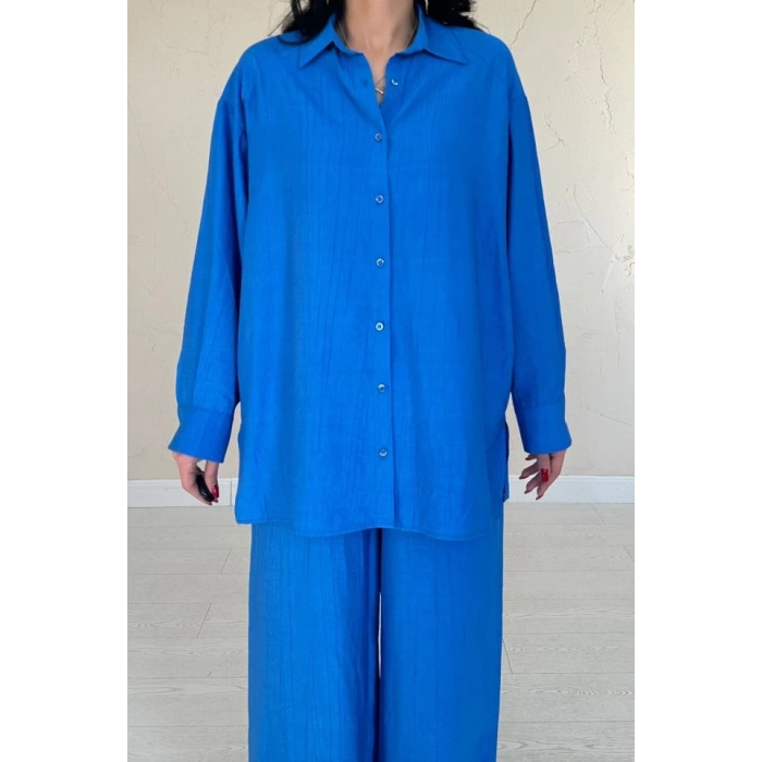 Saks Alice Gömlek Ve Bol Kesim Pantolon Takım