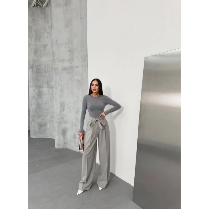 Sante Çi̇zgi̇li̇ Bel Kuşakli Palazzo Pantolon