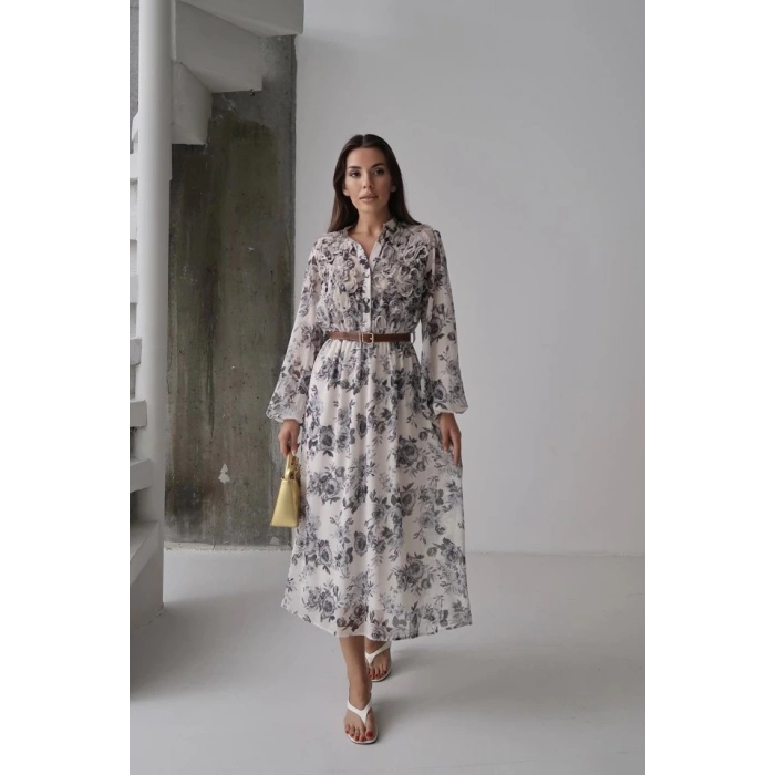 Siyah Biye Detaylı Elbise