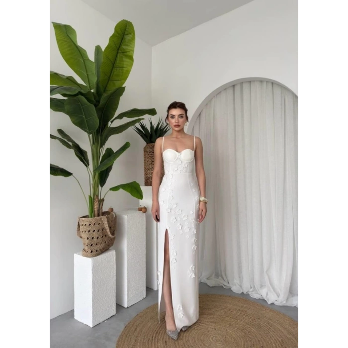 Stor Gül Detaylı Elbise