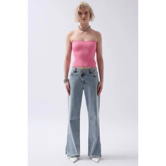 Straplez Dokulu Crop