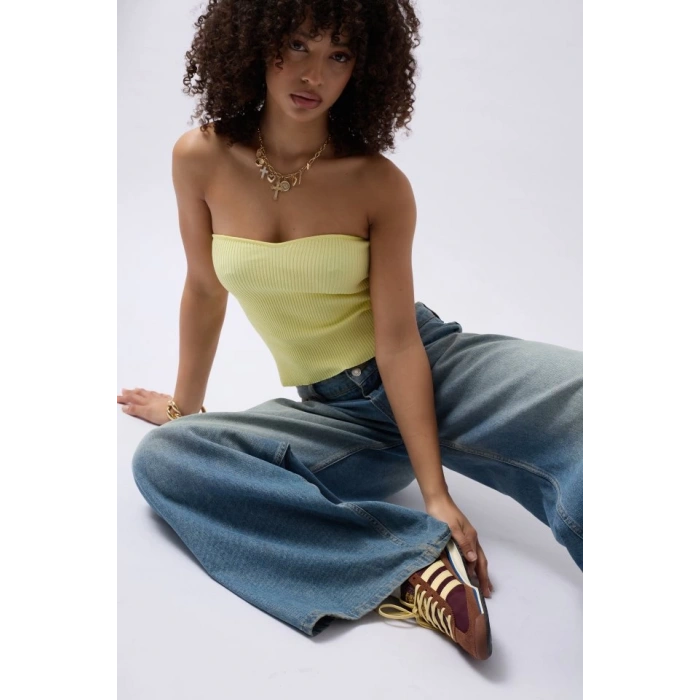 Straplez Dokulu Crop