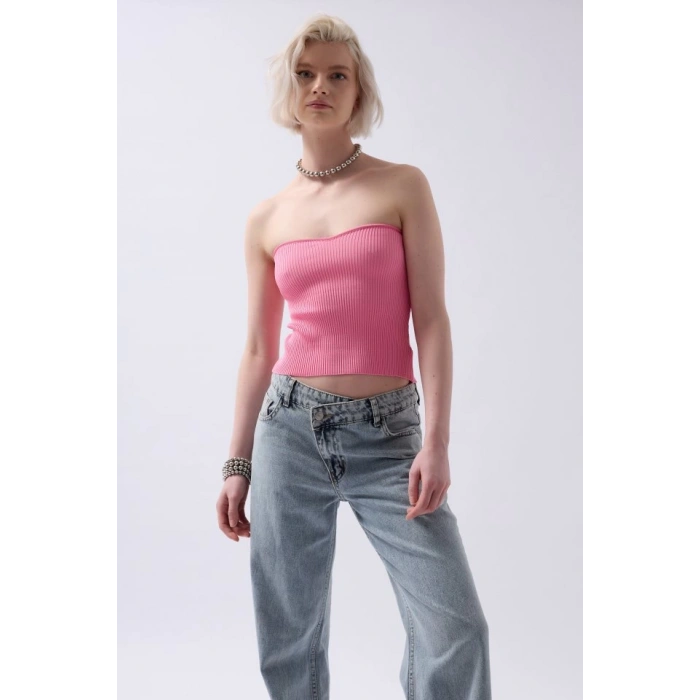 Straplez Dokulu Crop