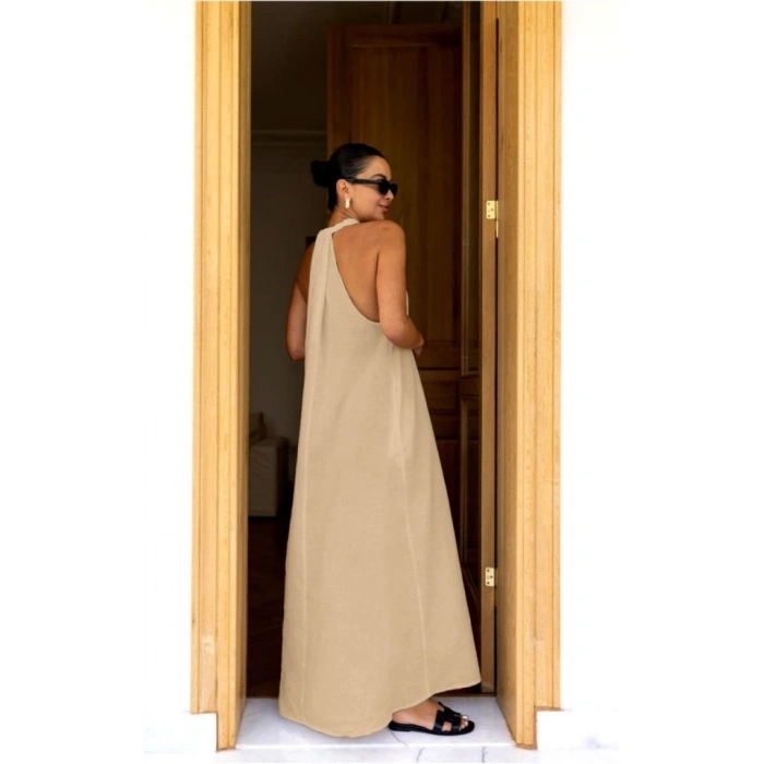 V Yaka Paraşüt Elbise