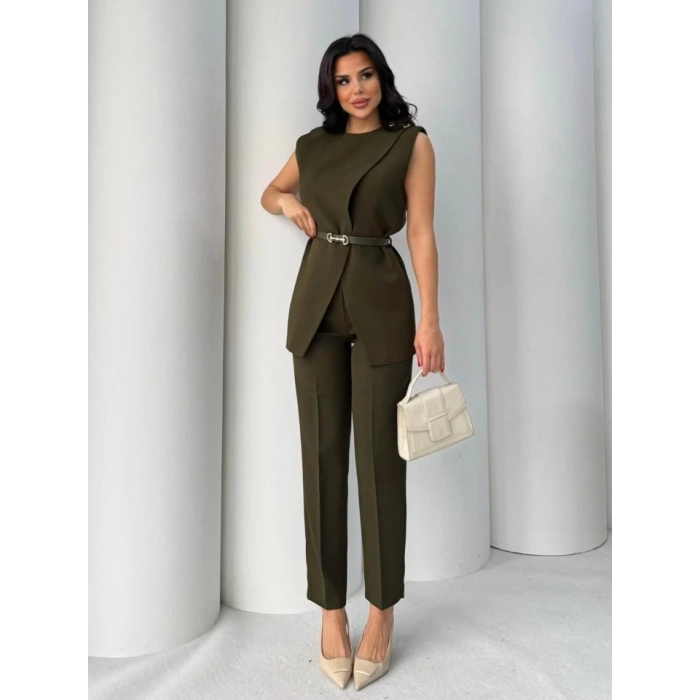 Vatkalı Ceket Pantolon İkili Takım