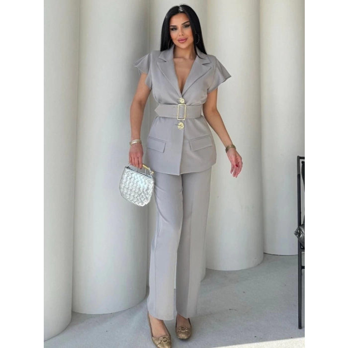 Vatkalı Yelek Pantolon İkili Takım