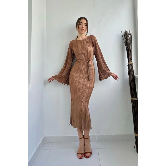 Vizon İspanyol Kol Piliseli Elbise