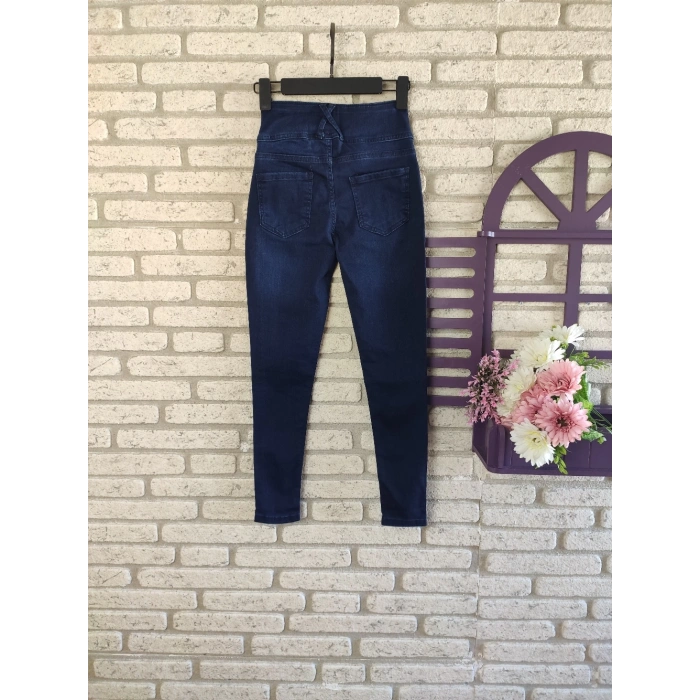 Yüksek Bel Likralı Jean Pantolon 90 Cm