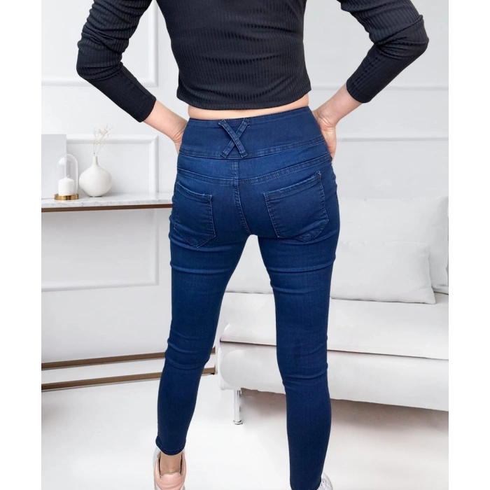 Yüksek Bel Likralı Jean Pantolon 90 Cm