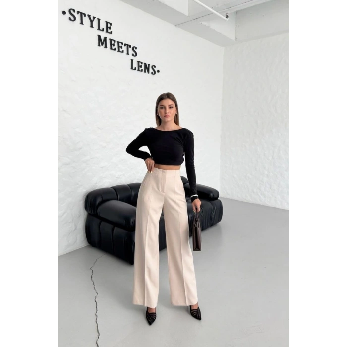 Yüksek Bel Pensli̇ Palazzo Pantolon