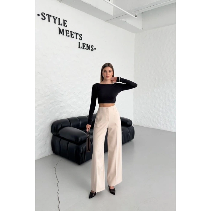 Yüksek Bel Pensli̇ Palazzo Pantolon