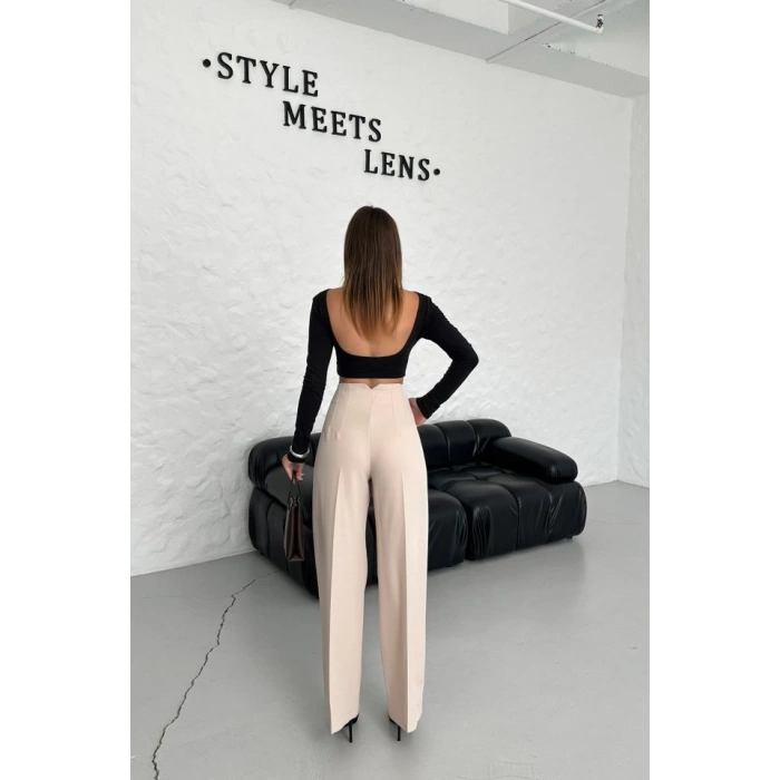 Yüksek Bel Pensli̇ Palazzo Pantolon