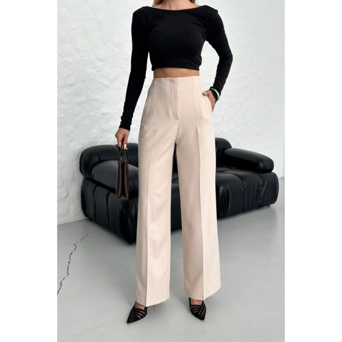 Yüksek Bel Pensli̇ Palazzo Pantolon