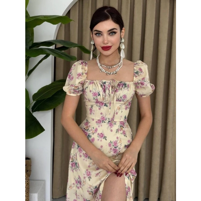 Zeze Balon Kol Elbise