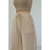 Bej Keten Pantolon