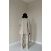 Bej Klas Ceket Ve Yelek Ve Pantolon Takım