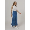 Bel Lastikli Dantel Etek - Mavi