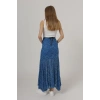 Bel Lastikli Dantel Etek - Mavi