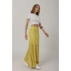 Bel Lastikli Dantel Etek - Sarı