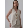 Düğme Detaylı Yelek - Krem