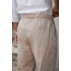 Erkek Beli Lastikli Keten Rahat Pantolon