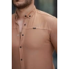 Erkek çıtçıt Düğmeli Dikiş Detaylı Uzun Kollu Gömlek
