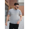 Erkek çizgi Desenli Bisiklet Yaka Kısa Kollu T-sihrt