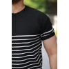 Erkek çizgi Desenli Bisiklet Yaka Kısa Kollu T-sihrt