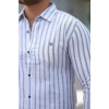 Erkek çizgili Uzun Kollu Gömlek