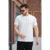 Erkek Dikey çizgili Ottoman Kumaş Kısa Kollu T-shirt