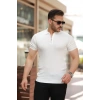 Erkek Fermuar Yakalı Kısa Kollu Tişört