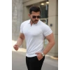 Erkek Fermuar Yakalı Kısa Kollu Tişört
