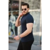 Erkek Hakim Yaka Dokuma Pamuklu Kumaş Kısa Kollu T-shirt