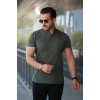 Erkek Hakim Yaka Dokuma Pamuklu Kumaş Kısa Kollu Tişört