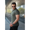 Erkek Hakim Yaka Dokuma Pamuklu Kumaş Kısa Kollu Tişört