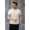 Erkek Jakarlı Ribanalı Kısa Kollu T-shirt