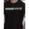 Erkek Kısa Kollu NASA Baskı Bisiklet Yaka T-shirt