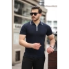 Erkek Polo Yaka Yarım Fermuar Tişört