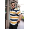 Erkek Yakalı çok Renkli Kısa Kollu T-shirt