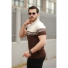 Erkek Yakalı Parça Renk Kısa Kollu T-shirt