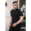 Erkek Yakası Fermuarlı Kısa Kollu T-shirt