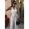 Halter Yaka Yelekli Modal Takım 10144