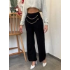 Kadın Beli Zincir Detay Ithal Krep Pantolon