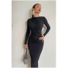 Kadın Drape Detay Maxi Elbise