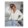 Kadın Fitted Crop Kapşonlu Zip Fermuarlı Polar Hırka Sweatshirt