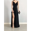 Kadın Ip Askılı Kruvaze Yaka Maxi Boy Abiye Elbise
